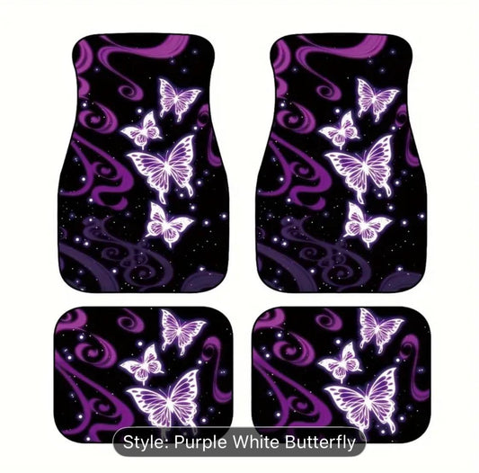 Car Floor Matt’s - White Butterfly