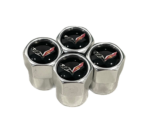 Corvette Valve Caps - Silver
