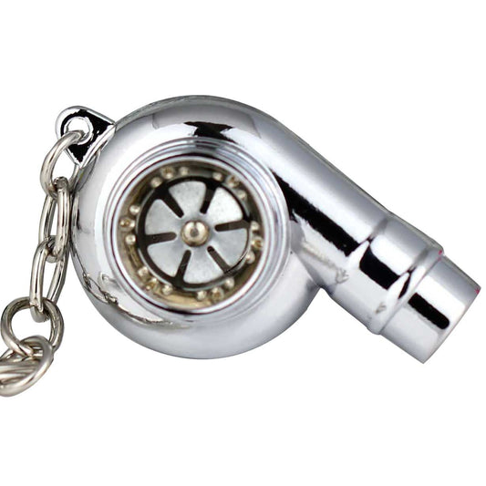 Turbo Charger Keyring (turbine spins)- Silver