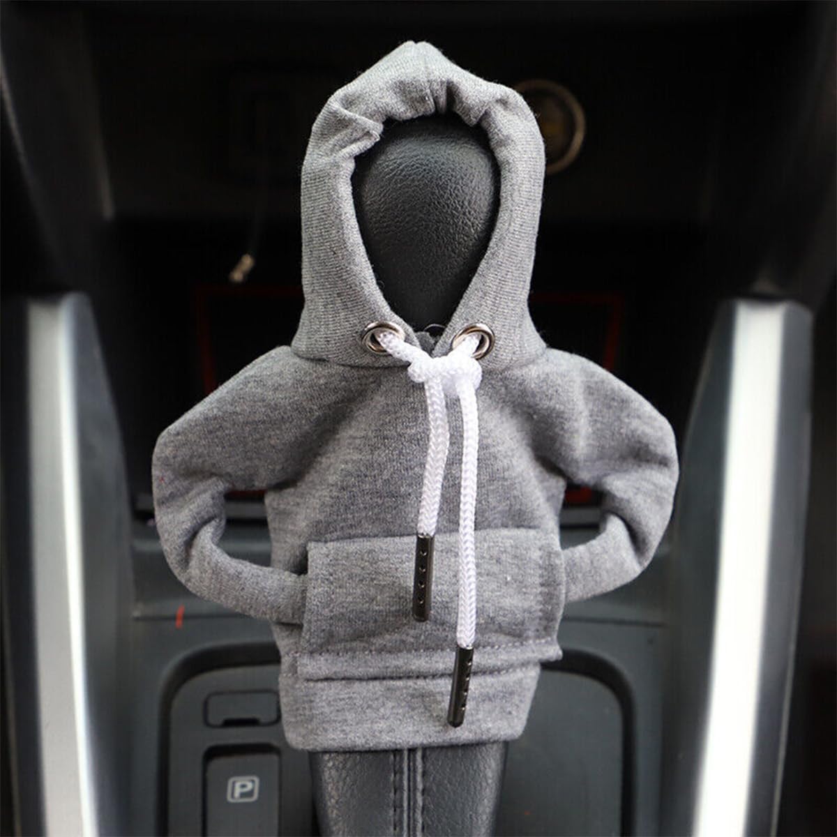 Car Decor Mini Hoodie Shift Knob Cover - Universal Fit - Gray