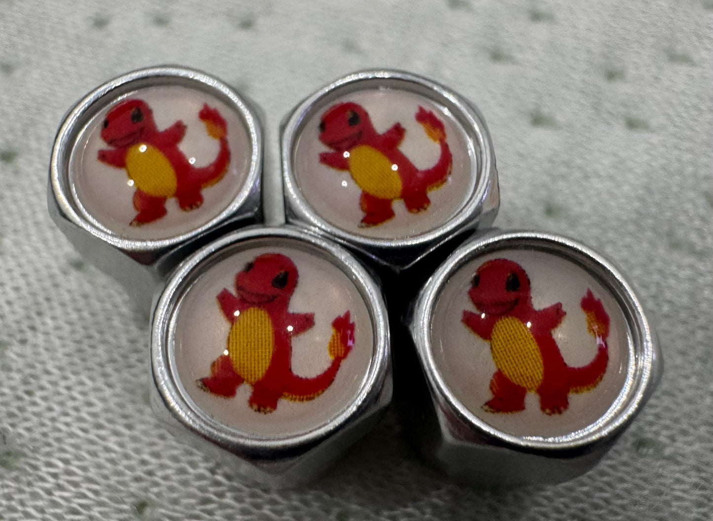 Pokémon Charmander Valve Caps - Silver