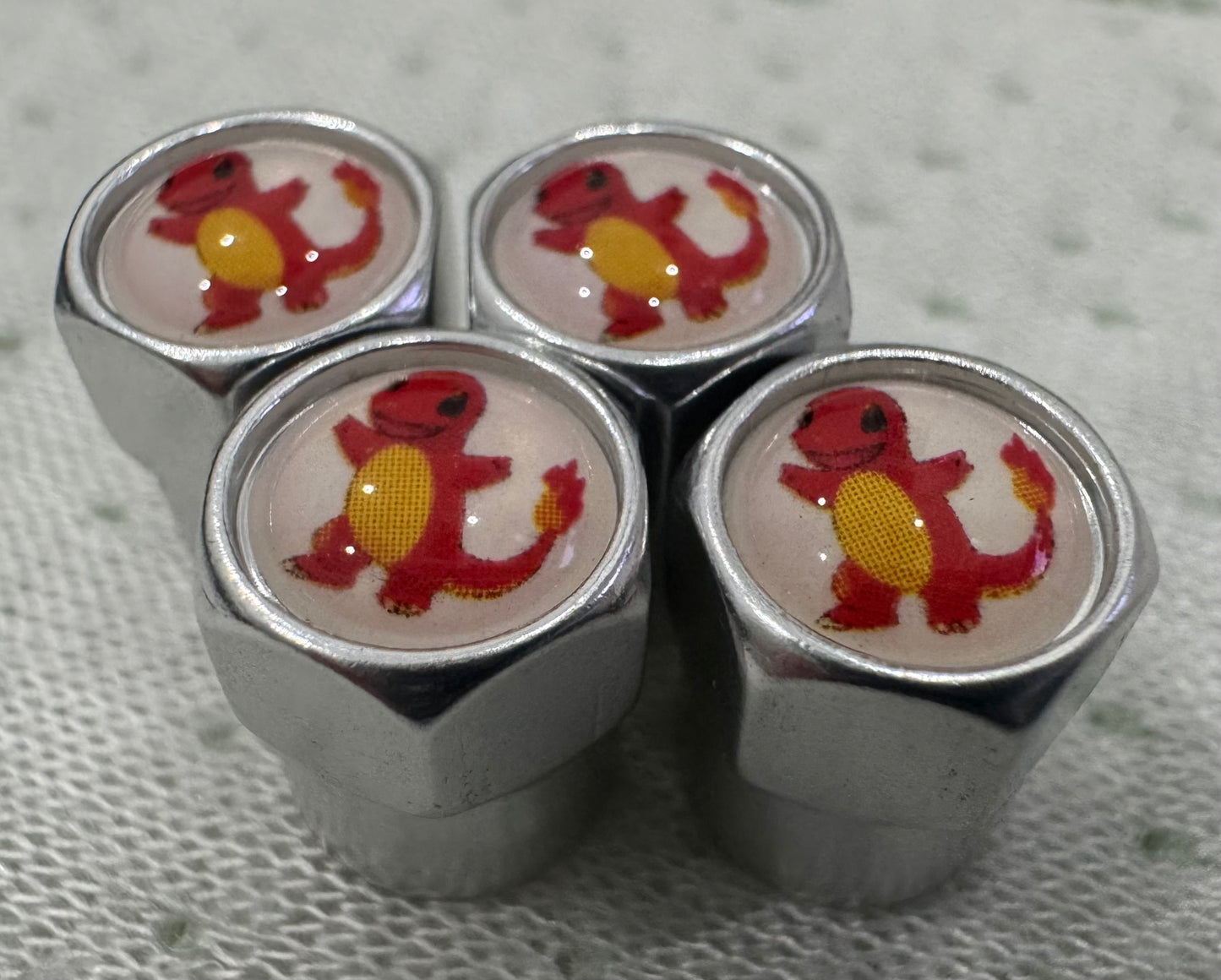 Pokémon Charmander Valve Caps - Silver