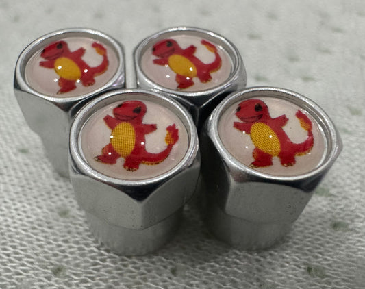 Pokémon Charmander Valve Caps - Silver