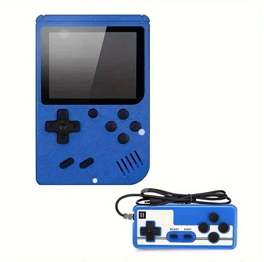 Retro Handheld Game Console, 7.62 cm Screen, 400 Games - Blue