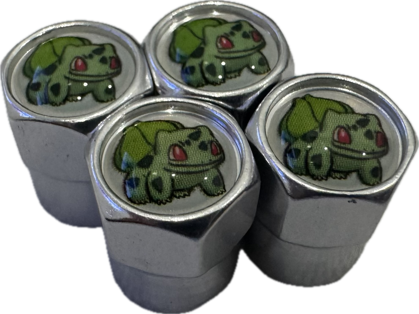 Pokémon Bulbasaur Valve Caps - Silver