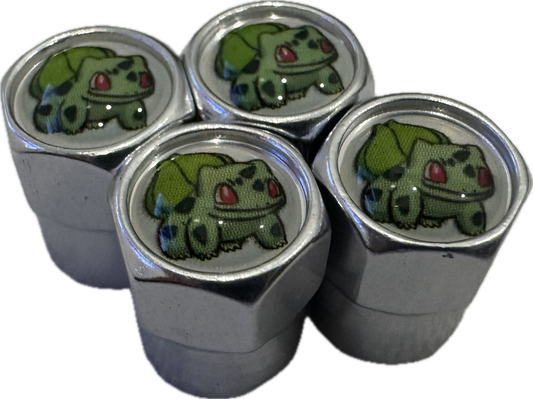 Pokémon Bulbasaur Valve Caps - Silver