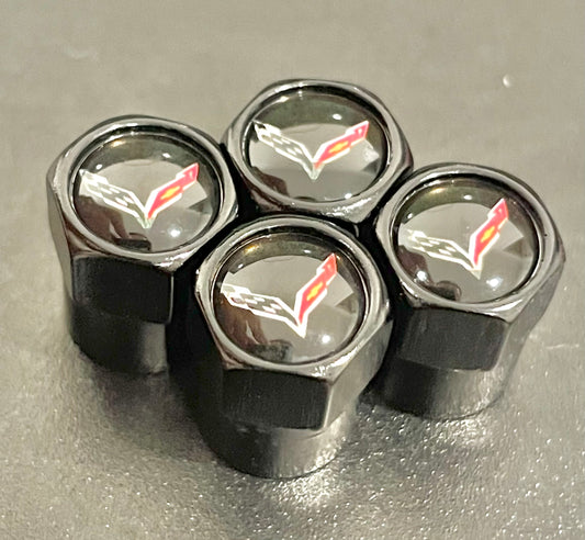 Corvette Valve Caps - Black