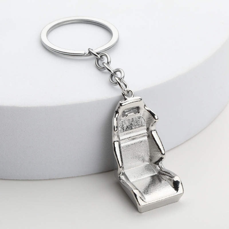 Racing Chair Key Ring - Gloss Silver
