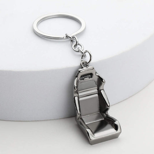 Racing Chair Keyring - Gunmetal Silver