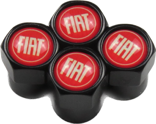 Fiat Valve Caps - Black