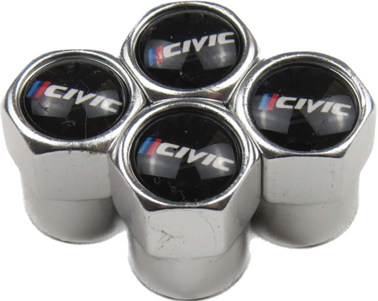 Honda Civic Valve Caps - Silver