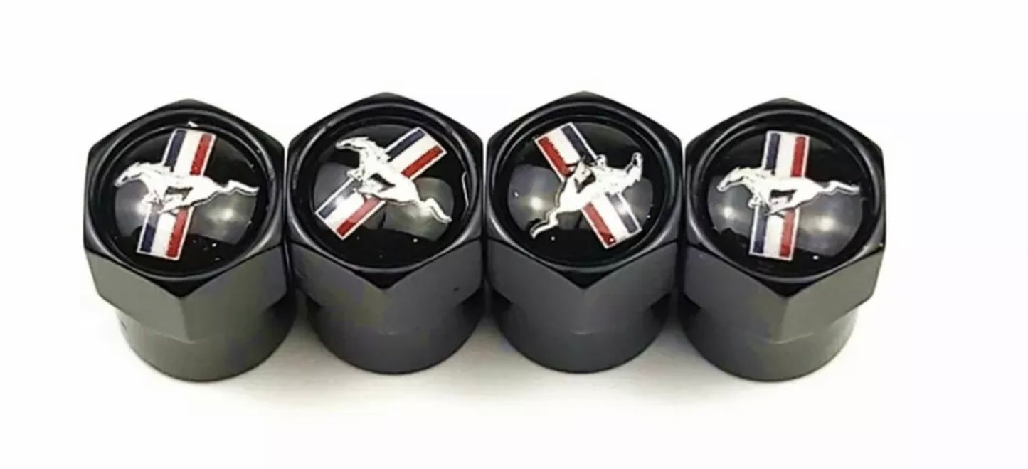Ford Mustang Valve Caps - Black